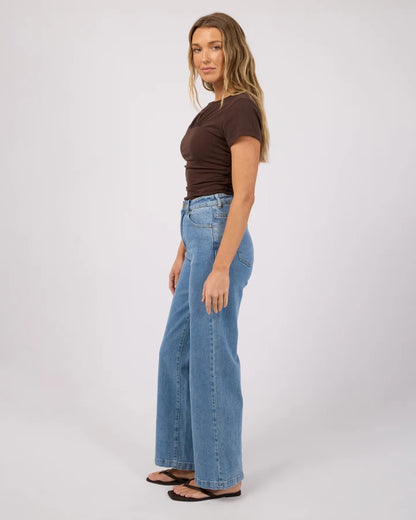 ALL ABOUT EVE MIMI RUCHED TOP - BROWN