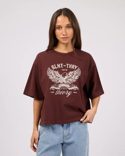 SILENT THEORY IN TIME RELAXED TEE - CHERRY