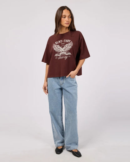 SILENT THEORY IN TIME RELAXED TEE - CHERRY