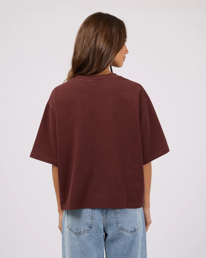 SILENT THEORY IN TIME RELAXED TEE - CHERRY