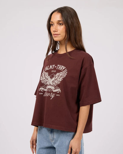 SILENT THEORY IN TIME RELAXED TEE - CHERRY