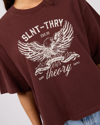SILENT THEORY IN TIME RELAXED TEE - CHERRY