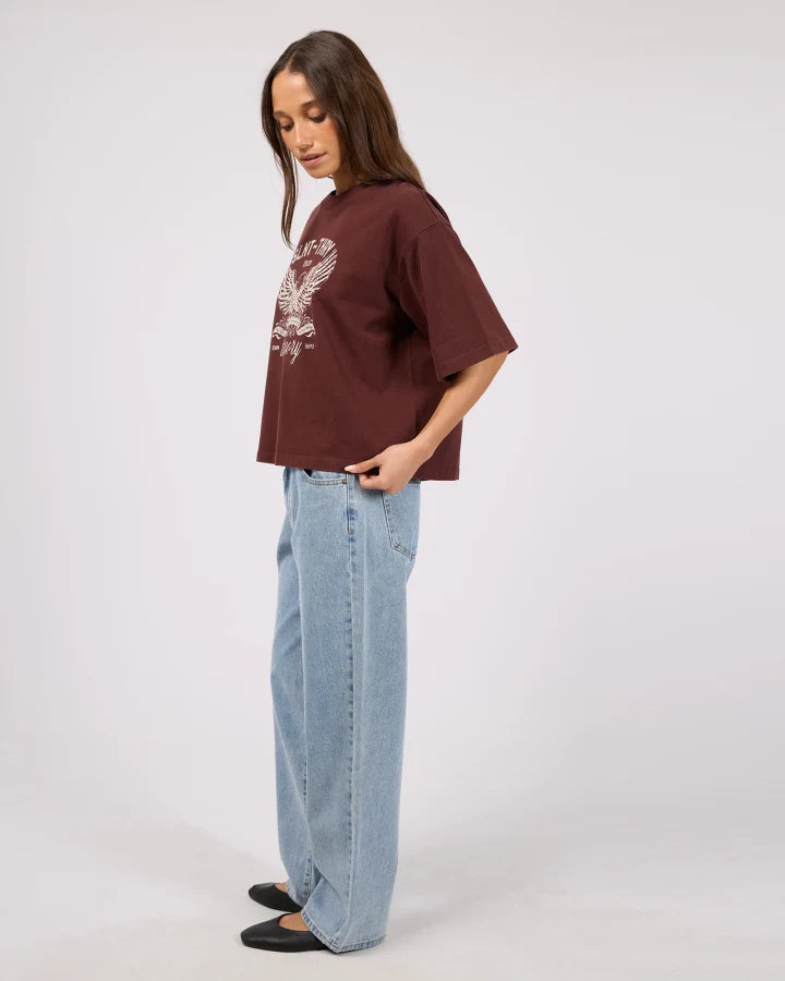 SILENT THEORY IN TIME RELAXED TEE - CHERRY