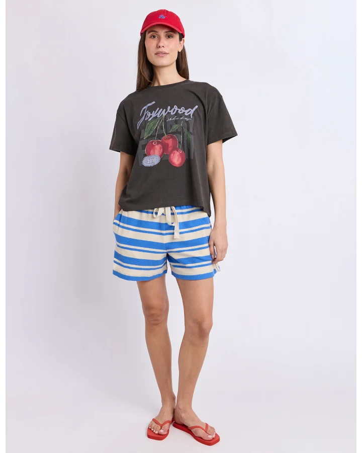 FOXWOOD CHERRY TEE - WASHED BLACK