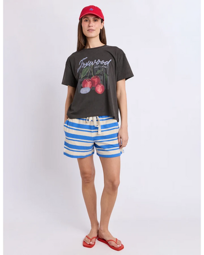 FOXWOOD CHERRY TEE - WASHED BLACK