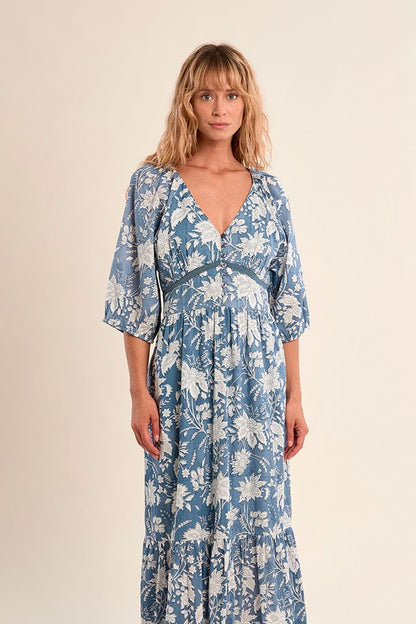 MOLLY BRACKEN WOVEN DRESS MAXI - BLUE DIVIYA
