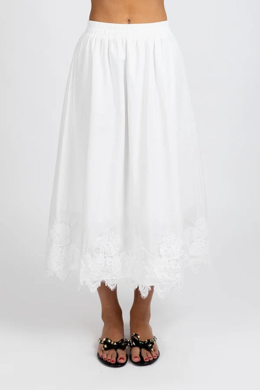FEDERATION POPPY SKIRT - WHITE