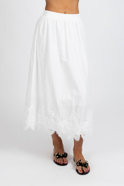 FEDERATION POPPY SKIRT - WHITE