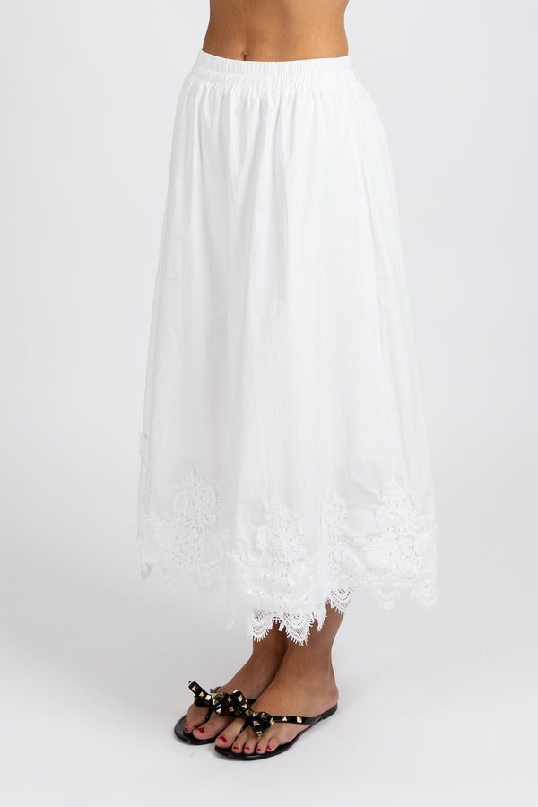 FEDERATION POPPY SKIRT - WHITE