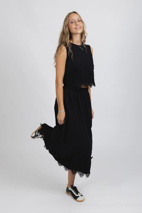 FEDERATION POPPY SKIRT - BLACK