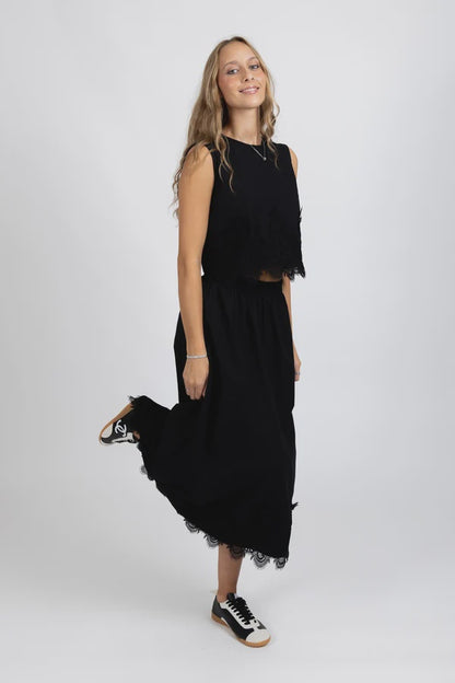FEDERATION POPPY SKIRT - BLACK