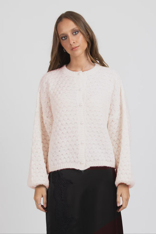 FEDERATION HONEYCOMB CARDI - PEARL