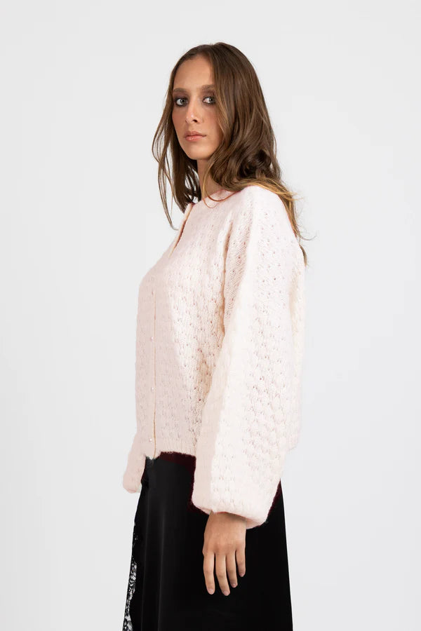 FEDERATION HONEYCOMB CARDI - PEARL