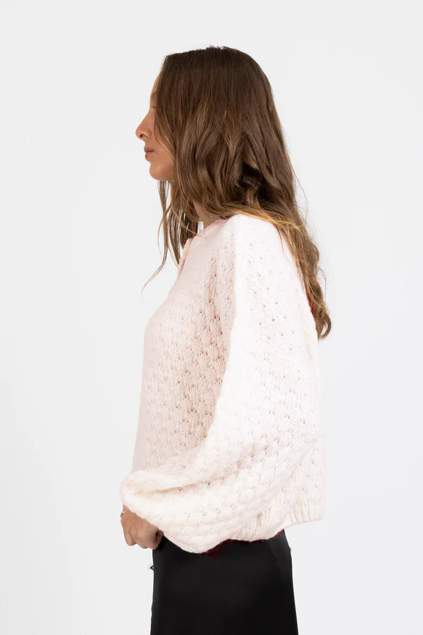 FEDERATION HONEYCOMB CARDI - PEARL