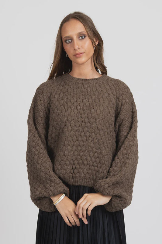 FEDERATION HONEYCOMB KNIT - CHOCOLATE