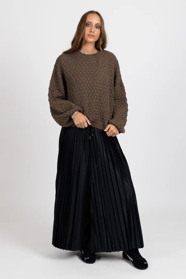 FEDERATION HONEYCOMB KNIT - CHOCOLATE