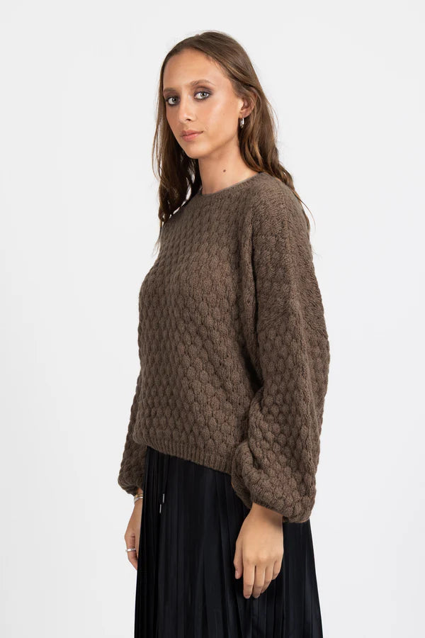 FEDERATION HONEYCOMB KNIT - CHOCOLATE