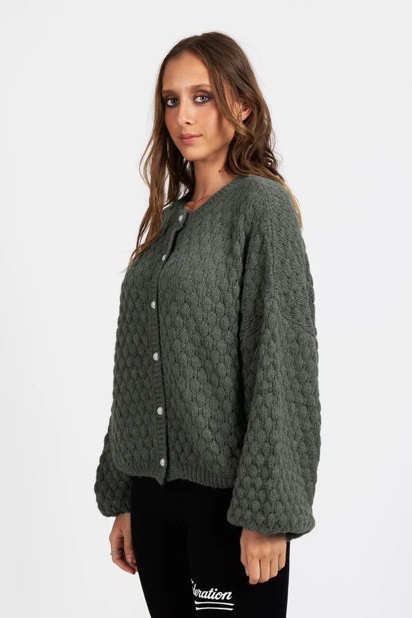 FEDERATION HONEYCOMB CARDI - STORMY