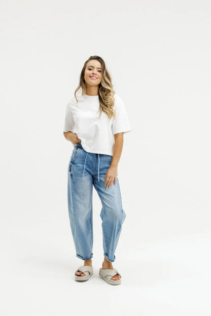 HOME-LEE BARREL JEANS - SKY WASH