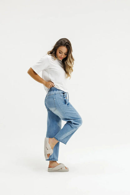 HOME-LEE BARREL JEANS - SKY WASH