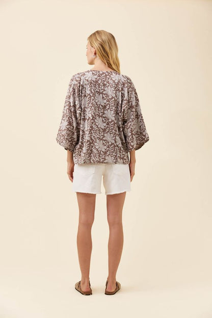 ISLE OF MINE WILMA BLOUSE - TAUPE