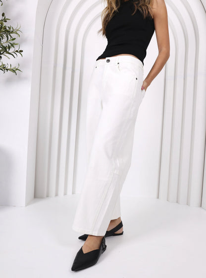 MONACO JEANS - TONI BARREL JEANS - WHITE