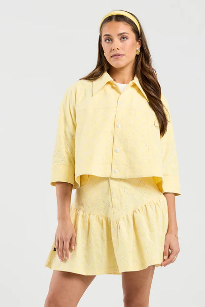THING THING VELA SHIRT - BUTTERCUP BOWS - YELLOW