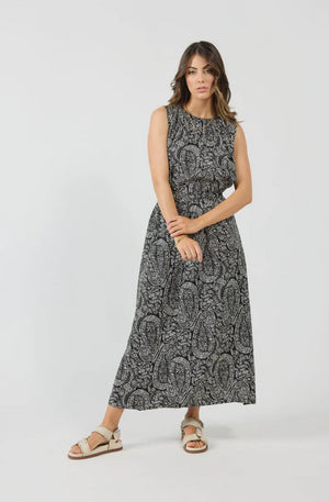 DRAMA THE LABEL - UNION DRESS - BLACK PAISLEY - 2133