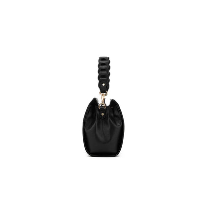BLACK CAVIAR LUA PLAIT HANDBAG - BLACK
