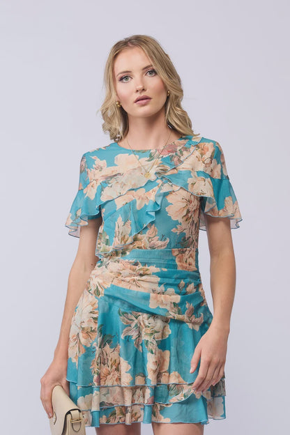 DRAMA THE LABEL SAVANNAH DRESS - AQUA BLOOM
