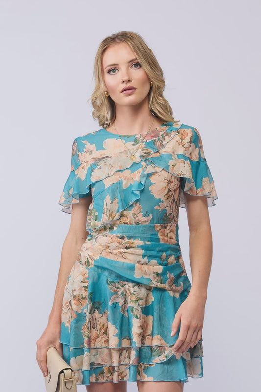 DRAMA THE LABEL SAVANNAH DRESS - AQUA BLOOM