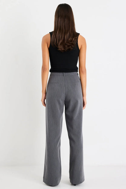 AMONG THE BRAVE - ZOEY WIDE LEG POCKET PANTS - CHARCOAL