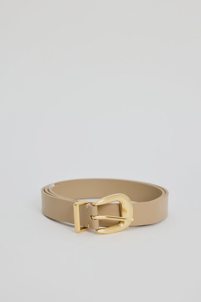 AMONG THE BRAVE BUCKLE LEATHER BELT - SAND