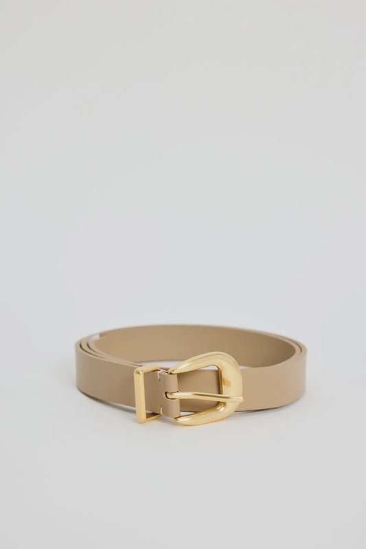 AMONG THE BRAVE BUCKLE LEATHER BELT - SAND