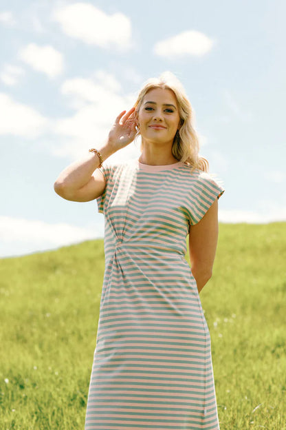 HOME-LEE AUBREY DRESS - CANDY APPLE STRIPES