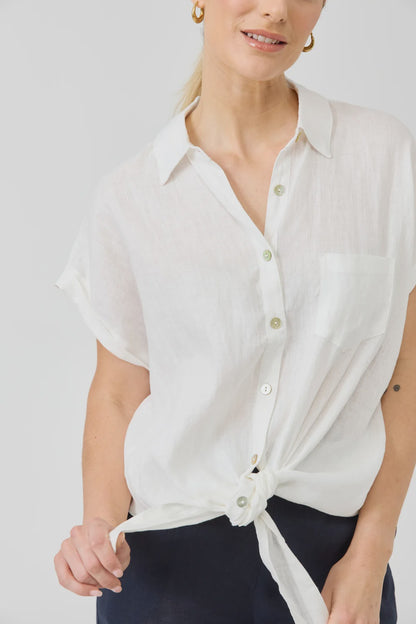 EB & IVE STUDIO TIE SHIRT - SALT