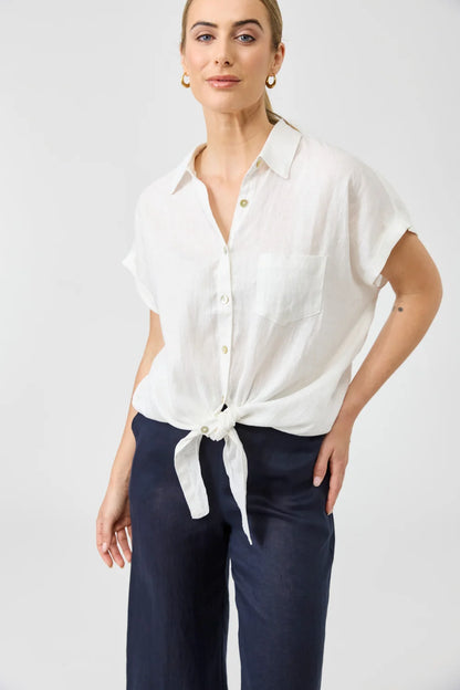 EB & IVE STUDIO TIE SHIRT - SALT