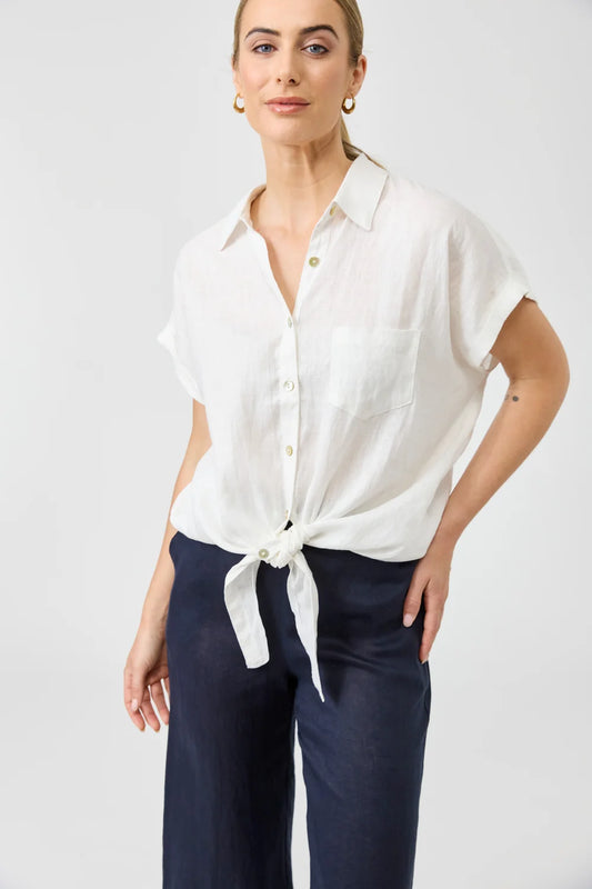 EB & IVE STUDIO TIE SHIRT - SALT