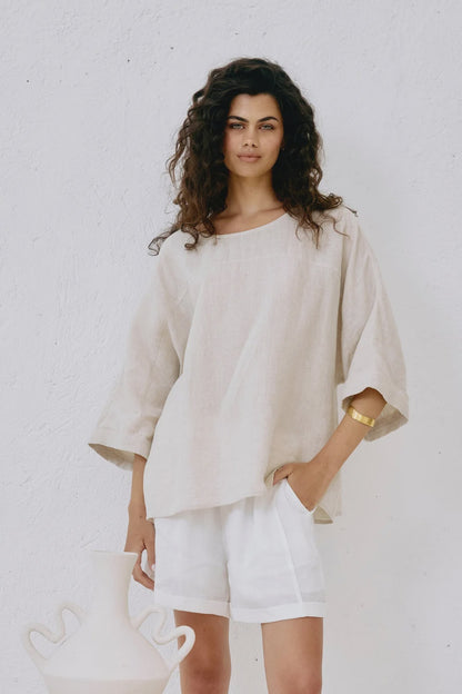 EB & IVE STUDIO RELAXED TOP - TUSK