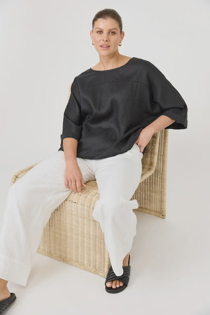 EB & IVE STUDIO RELAXED TOP - EBONY