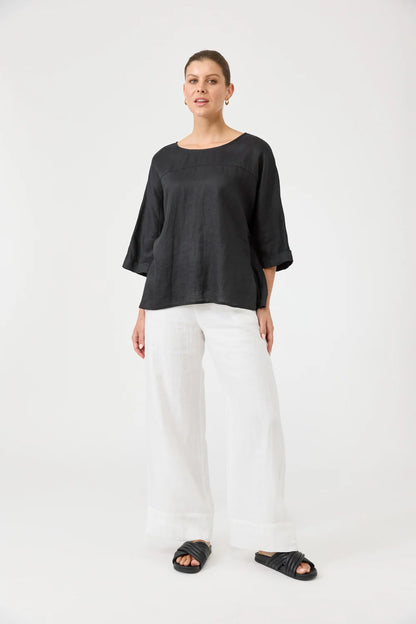 EB & IVE STUDIO RELAXED TOP - EBONY