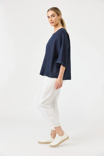 EB & IVE STUDIO RELAXED TOP - NAVY