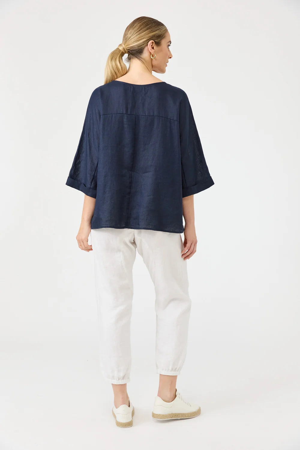 EB & IVE STUDIO RELAXED TOP - NAVY