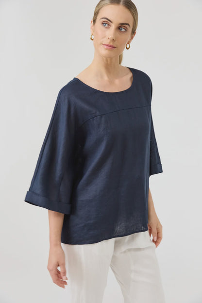EB & IVE STUDIO RELAXED TOP - NAVY