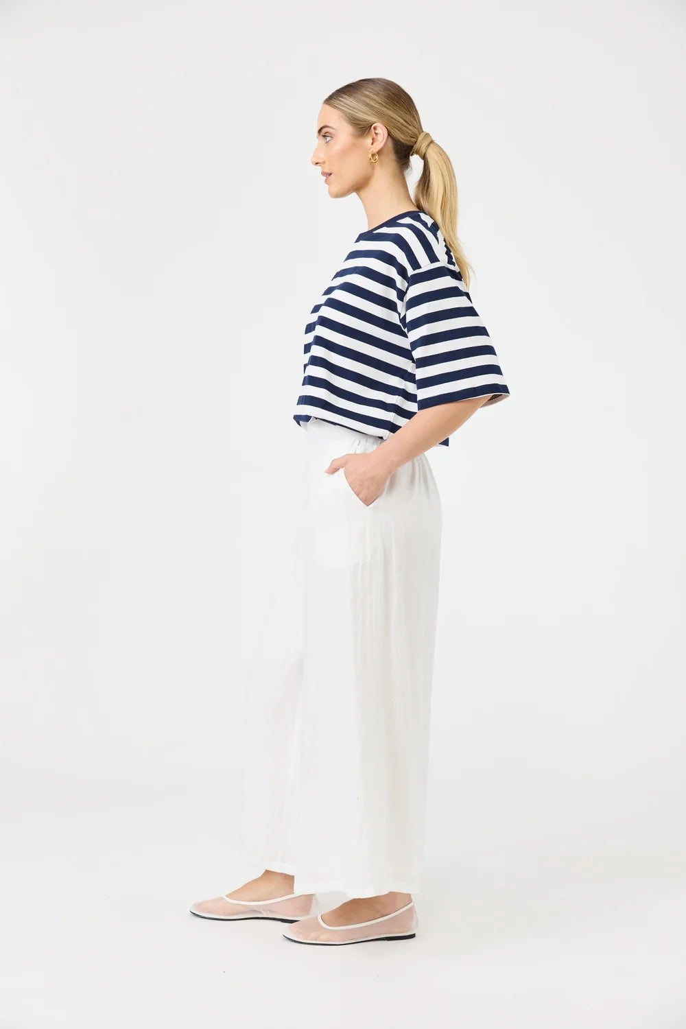 EB & IVE STUDIO CROP PANT - SALT