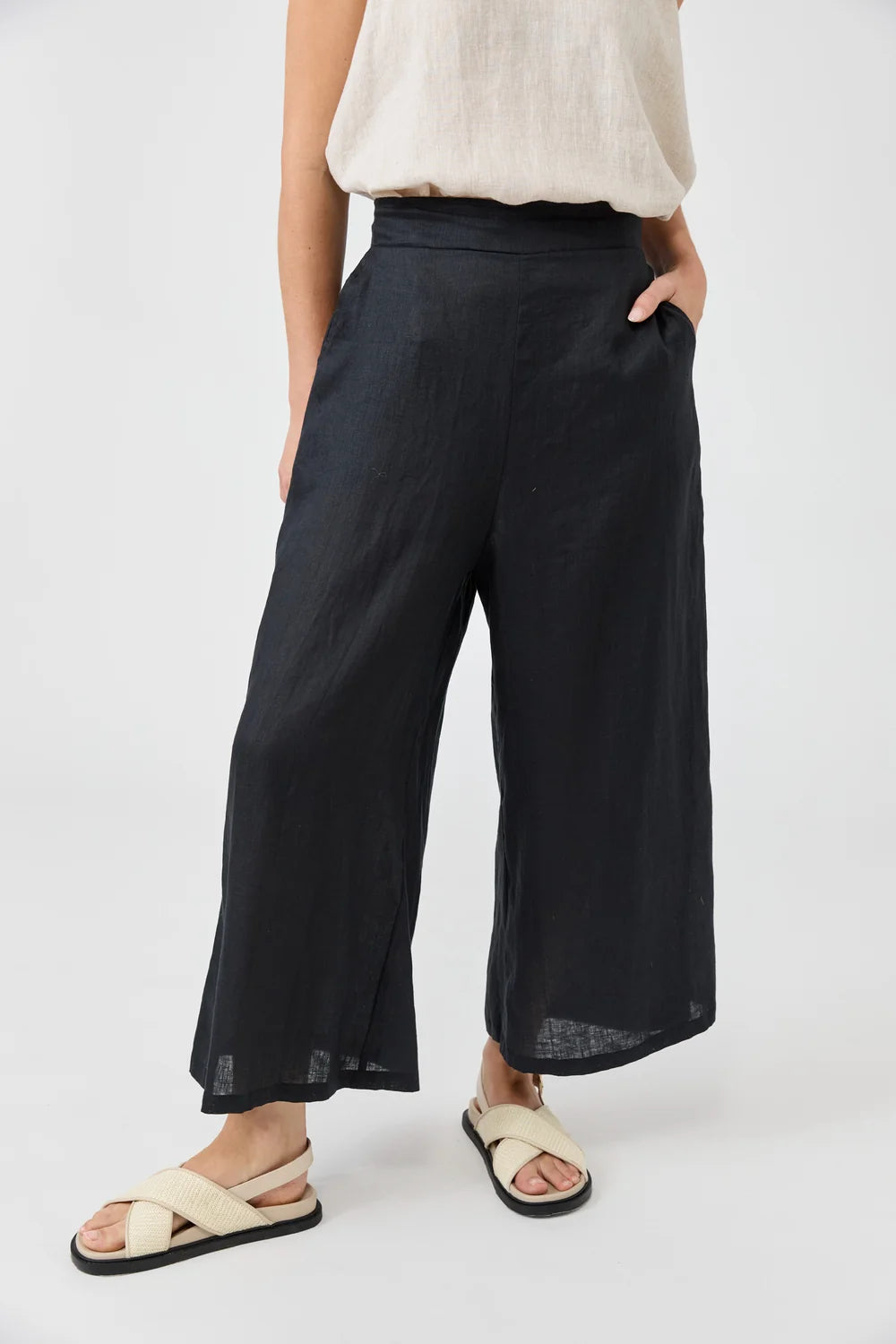 EB & IVE STUDIO CROP PANT - EBONY