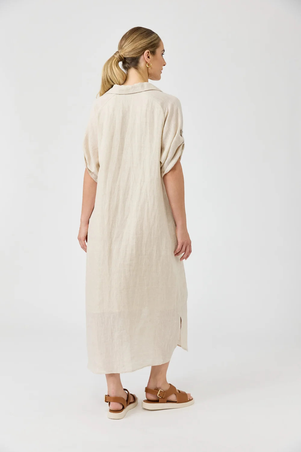 EB & IVE STUDIO SHIRT DRESS - TUSK