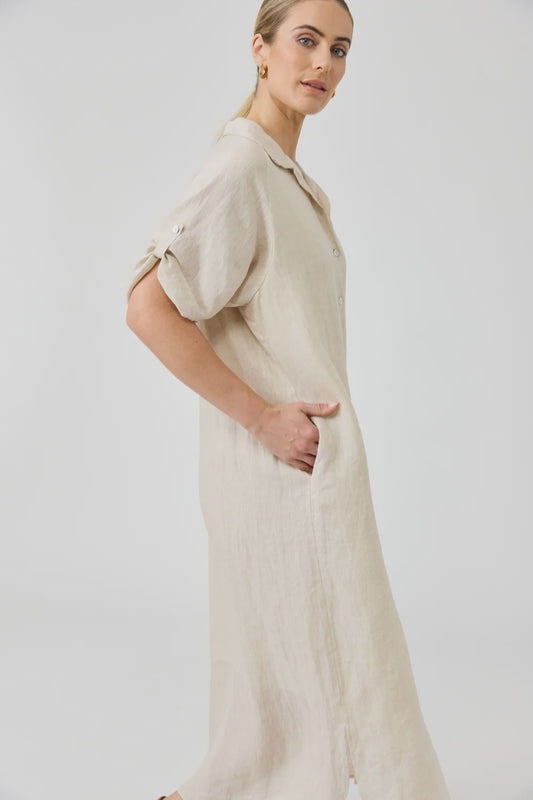 EB & IVE STUDIO SHIRT DRESS - TUSK