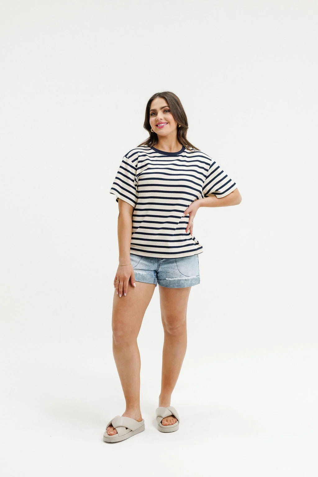 HOME-LEE RONY TEE - OFF DUTY STRIPES