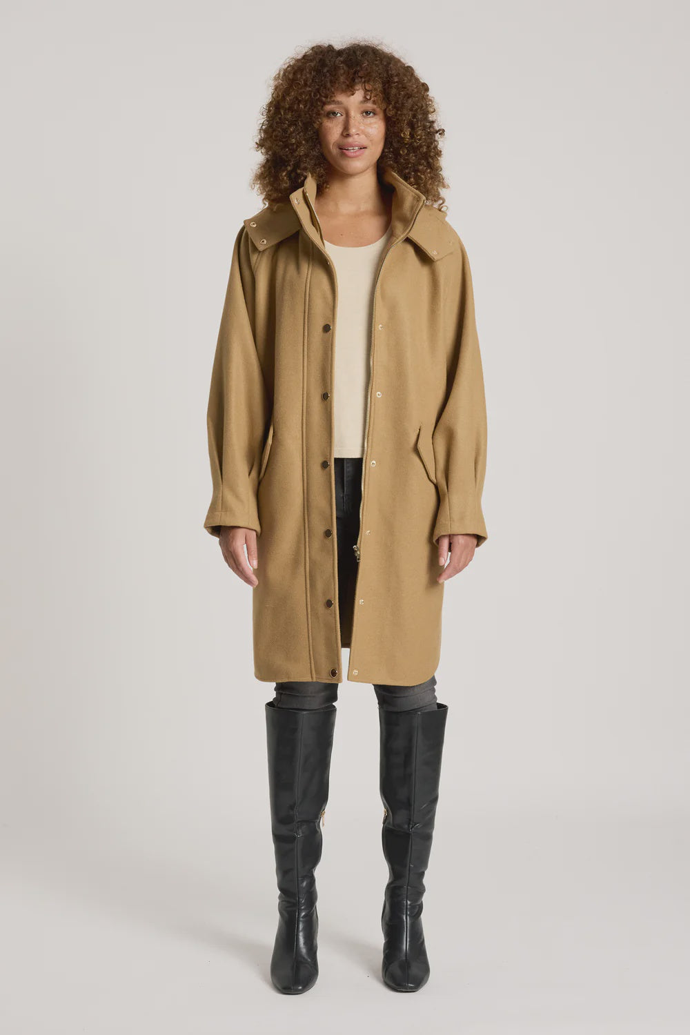 EB & IVE - SABLE HOOD JACKET - MOCHA